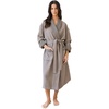 image:imageCozy Earth Waffle Bath Robe  Lightweight Spa Robe with Pockets  40 Viscose from Bamboo BlendCharcoal