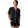image:imageCozy Earth Womens Short Sleeve Pajama Set  Relaxed Fit with Adjustable Waistband amp Side Pockets  Womens SleepwearBlack