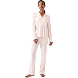 image:imageCozy Earth 100 Viscose From Bamboo Long Sleeve Pajama Set For Women  ButtonUp SleepwearBlossom
