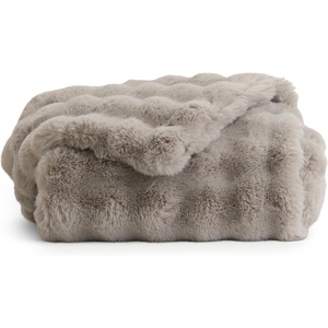 image:imageCozy Earth Bubble Cuddle Blanket  Faux Fur UltraSoft Luxury Throw Blanket  Comfortably Weighted Design for Lounging or Sharing  Machine Washable  Oversized Throw 80 x 60  CremeLight Grey