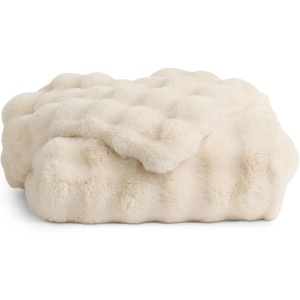 image:imageCozy Earth Bubble Cuddle Blanket  Faux Fur UltraSoft Luxury Throw Blanket  Comfortably Weighted Design for Lounging or Sharing  Machine Washable  Oversized Throw 80 x 60  CremeCreme