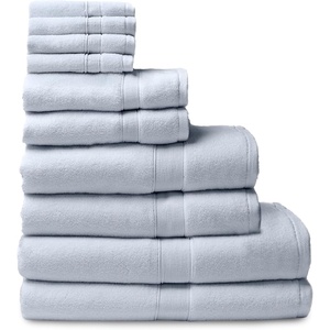 image:imageCozy Earth Complete Luxe Bath Bundle  60 Cotton 40 Viscose from Bamboo  Quick Dry amp Plush Cotton Bath Towel Set  4 Washcloths 2 Hand Towels 2 Bath Towels 2 Bath Sheets  Harbor MistHarbor Mist