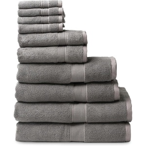 image:imageCozy Earth Complete Luxe Bath Bundle  60 Cotton 40 Viscose from Bamboo  Quick Dry amp Plush Cotton Bath Towel Set  4 Washcloths 2 Hand Towels 2 Bath Towels 2 Bath Sheets  Harbor MistCharcoal