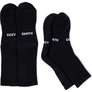 image:imageCozy Earth Essential Calf Socks for Women and Men  Soft Mercerized Cotton Crew Socks 2Pack Set  Heel amp Arch SupportBlack