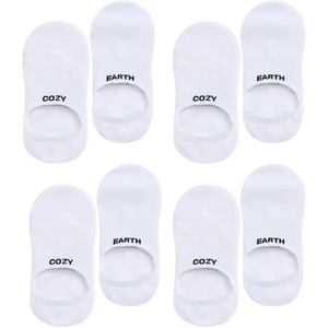 image:imageCozy Earth Essential No Show Socks for Women And Men  Soft Cotton Low Cut Socks  Heel Grip amp Blister Protection  4 PackWhite