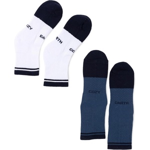 image:imageCozy Earth Essential Quarter Socks for Women and Men  Soft Mercerized Cotton Crew Socks 2Pack Set  Heel amp Arch SupportEclipse