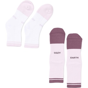 image:imageCozy Earth Essential Quarter Socks for Women and Men  Soft Mercerized Cotton Crew Socks 2Pack Set  Heel amp Arch SupportLilac