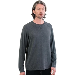 image:imageCozy Earth Mens StretchKnit Long Sleeve Shirt  Breathable Temperature Relaxed Slim Fit Loungewear TShirt for MenCharcoal