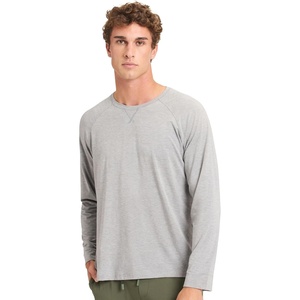 image:imageCozy Earth Mens StretchKnit Long Sleeve Shirt  Breathable Temperature Relaxed Slim Fit Loungewear TShirt for MenHeather Grey