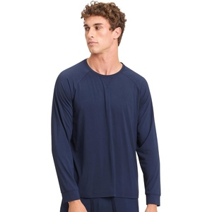 image:imageCozy Earth Mens StretchKnit Long Sleeve Shirt  Breathable Temperature Relaxed Slim Fit Loungewear TShirt for MenNavy