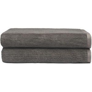 image:imageCozy Earth Ribbed Bath Towel Set  60 Cotton 40 Viscose from Bamboo Bathroom Towels  Soft amp Absorbent Textured Ribbed Pattern  2 Pack Light GreyCharcoal