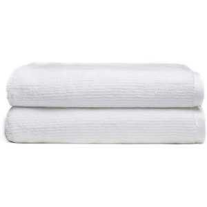 image:imageCozy Earth Ribbed Bath Towel Set  60 Cotton 40 Viscose from Bamboo Bathroom Towels  Soft amp Absorbent Textured Ribbed Pattern  2 Pack Light GreyWhite