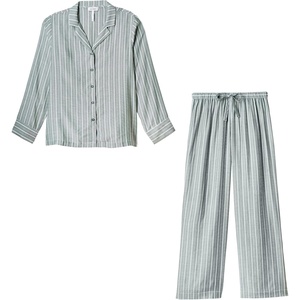image:imageCozy Earth Soft Woven Long Sleeve Pajama Set For Women  Luxury ButtonUp SleepwearJasper