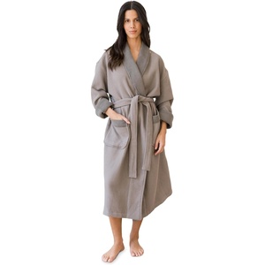 image:imageCozy Earth Waffle Bath Robe  Lightweight Spa Robe with Pockets  40 Viscose from Bamboo BlendCharcoal