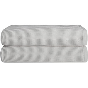image:imageCozy Earth Waffle Washcloths  60 Cotton 40 Viscose from Bamboo Washcloths 13 x 13 Inches  Soft amp Absorbent Terry Reversible Mini Textured Waffle amp Weave Pattern  4 PackLight Grey