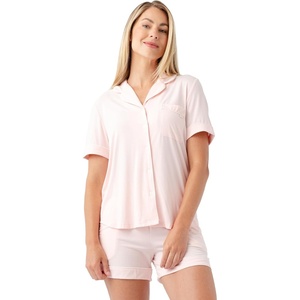 image:imageCozy Earth Womens Short Sleeve Pajama Set  Relaxed Fit with Adjustable Waistband amp Side Pockets  Womens SleepwearBlossom