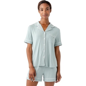 image:imageCozy Earth Womens Short Sleeve Pajama Set  Relaxed Fit with Adjustable Waistband amp Side Pockets  Womens SleepwearBrook