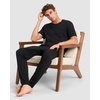 image:imageCozy Earth Mens StretchKnit Lounge Tee  Relaxed Fit Short Sleeve Shirt for Men  Soft BreathableBlack