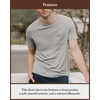 image:imageCozy Earth Mens StretchKnit Lounge Tee  Relaxed Fit Short Sleeve Shirt for Men  Soft BreathableHeather Grey
