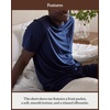 image:imageCozy Earth Mens StretchKnit Lounge Tee  Relaxed Fit Short Sleeve Shirt for Men  Soft BreathableNavy