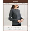 image:imageCozy Earth Womens Pullover Crew  Made from Viscose from Bamboo UltraSoft Temperature RegulatingCharcoal
