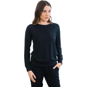 image:imageCozy Earth Womens Pullover Crew  Made from Viscose from Bamboo UltraSoft Temperature RegulatingBlack
