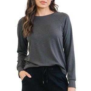 image:imageCozy Earth Womens Pullover Crew  Made from Viscose from Bamboo UltraSoft Temperature RegulatingCharcoal
