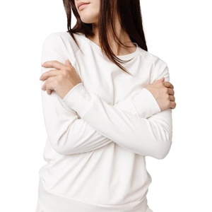 image:imageCozy Earth Womens Pullover Crew  Made from Viscose from Bamboo UltraSoft Temperature RegulatingIvory