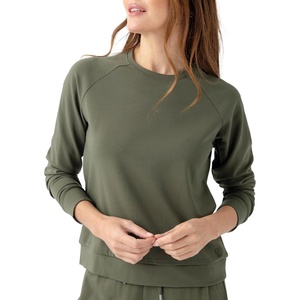 image:imageCozy Earth Womens Pullover Crew  Made from Viscose from Bamboo UltraSoft Temperature RegulatingOlive